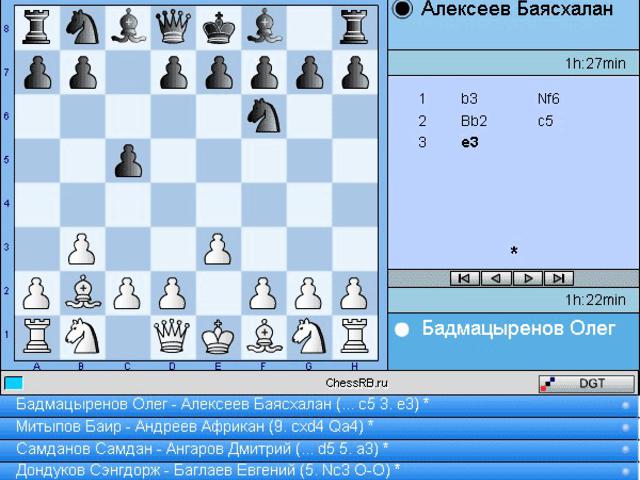 Чемпионат Бурятии по шахматам. Публикация шахматных партий он-лайн. 